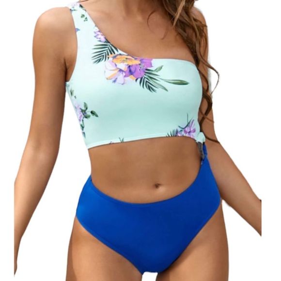 Women's 1 Piece Swimsuits One Shoulder Bathing Suit, XL - Picture 4 of 8